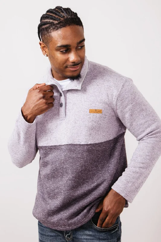 Street Casual Simply Southern Quarter Snap Pullover for Men in Smoke | PP-0224-MN-PULL-QTRSNP-SMOKE