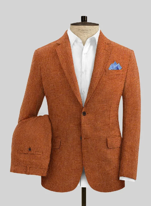 Casual Shirts Solbiati Rust Linen Suit