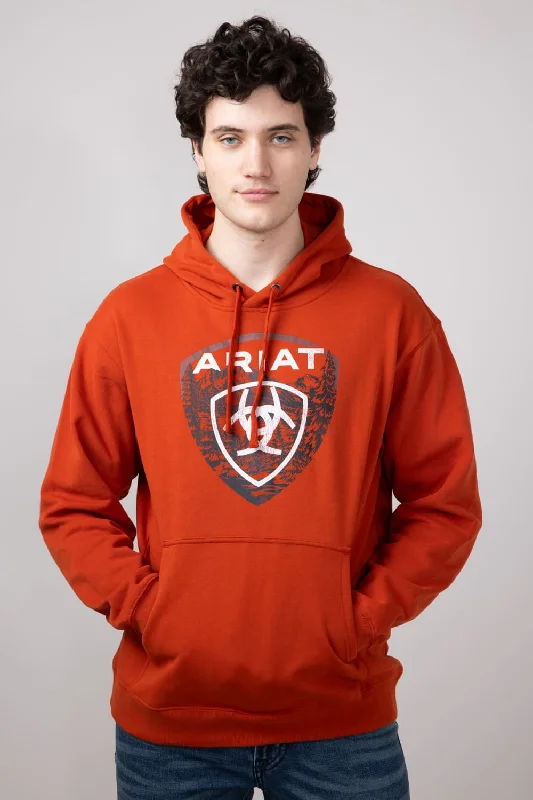 Summer Jackets Ariat Forest Badge Hoodie for Men in Dark Orange | 10052458-DKORANGE