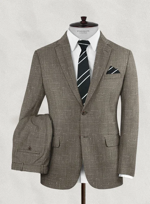 Layered Outfits Italian Murano Brown Wool Linen Suit