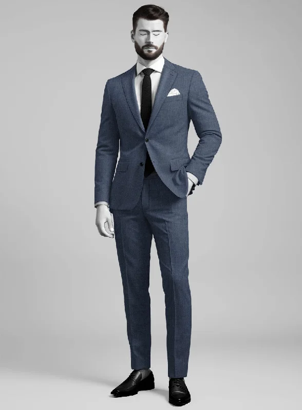 High-end Sneakers Napolean Stretch Imperial Blue Wool Suit