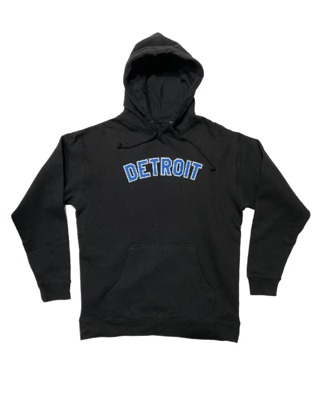 Tailored Trousers Ink Detroit -  Honolulu blue and silver print on Black Hoodie