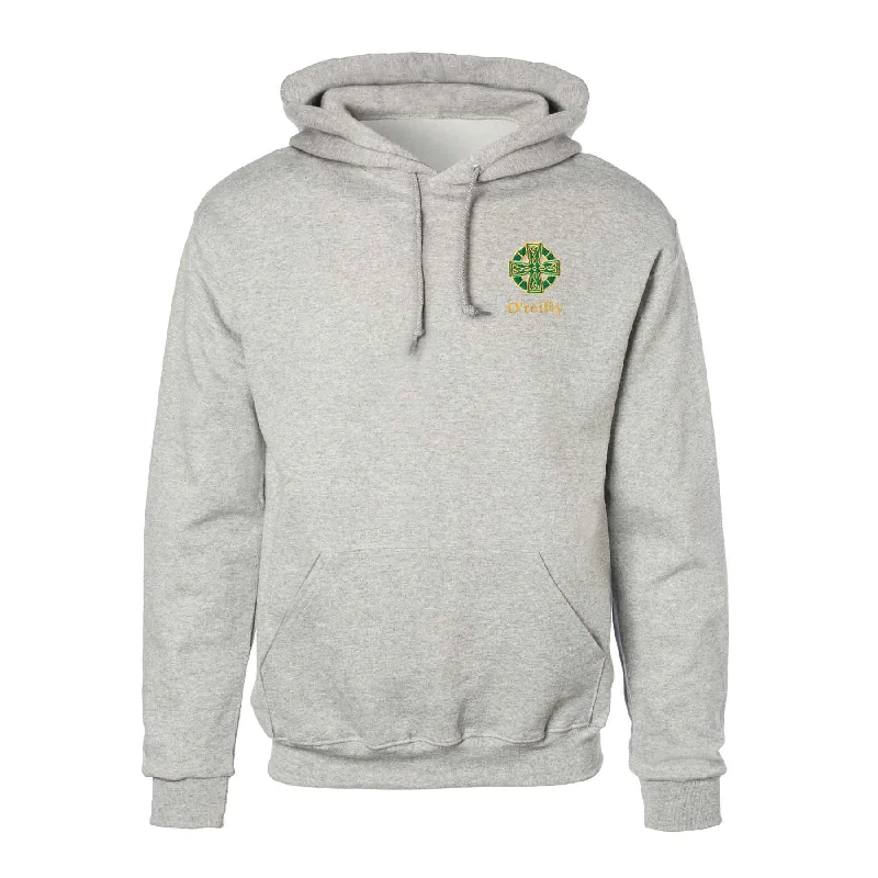 Sporty Jackets Celtic Cross Embroidered Personalized Hoodie- Gray