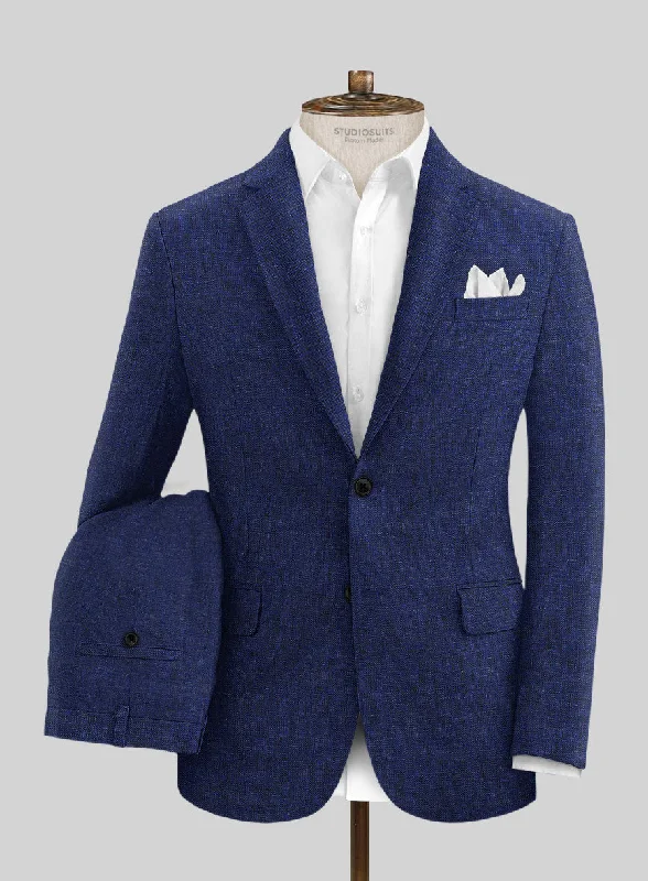 Business Casual Solbiati Indigo Linen Suit