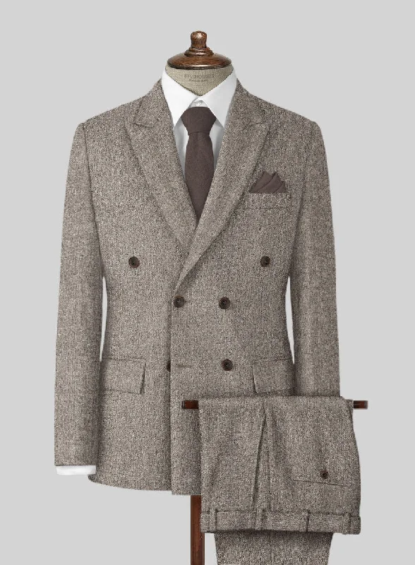 Streetwear Fashion Light Weight Brown Tweed Suit