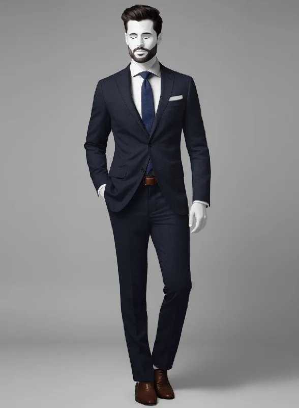 Track Pants Napolean Navy Blue Wool Suit