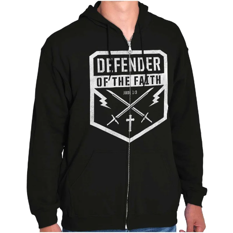 Designer Outerwear Defender of the Faith Zip Hoodie