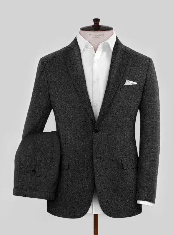 Street Style Hardy Minnis Charcoal Sharkskin Wool Suit