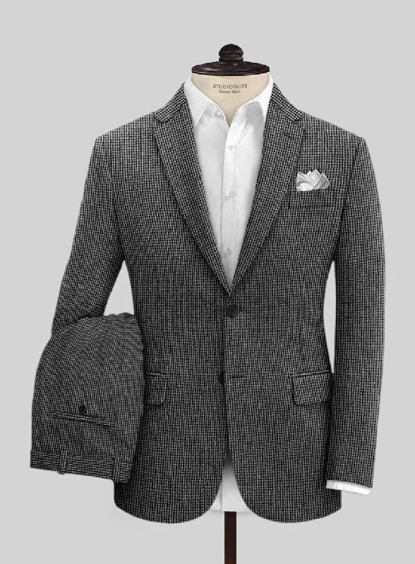 Statement Shirts Vintage Gray Macro Weave Tweed Suit