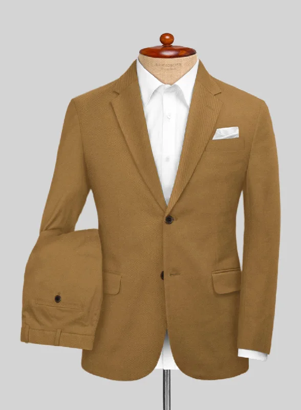 Classic Hoodies Italian Tan Cotton Stretch Suit