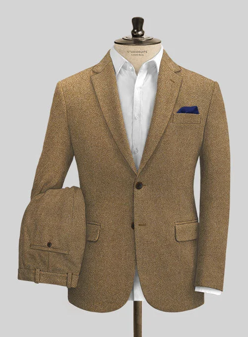 Fashion Accessories Italian Credi Mid Brown Tweed Suit