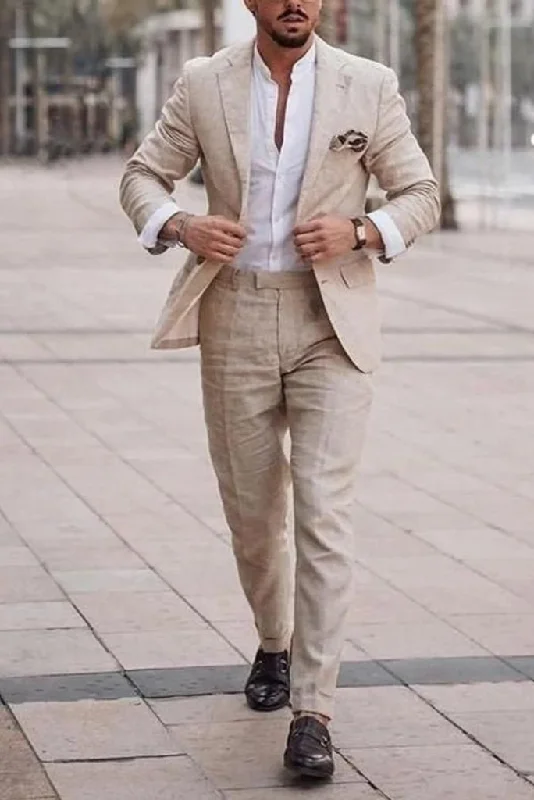 Winter Coats Men linen Two Piece suit beige linen suit beach wedding suit linen suit groomsmen linen suit summer wedding suit cotton suit men dinner suit men suit