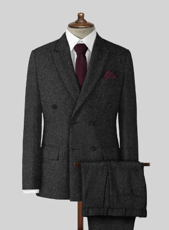 Funky Socks Charcoal Herringbone Tweed Suit