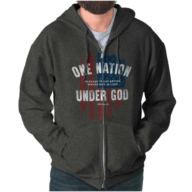 Stylish Scarves One Nation Under God Zip Hoodie