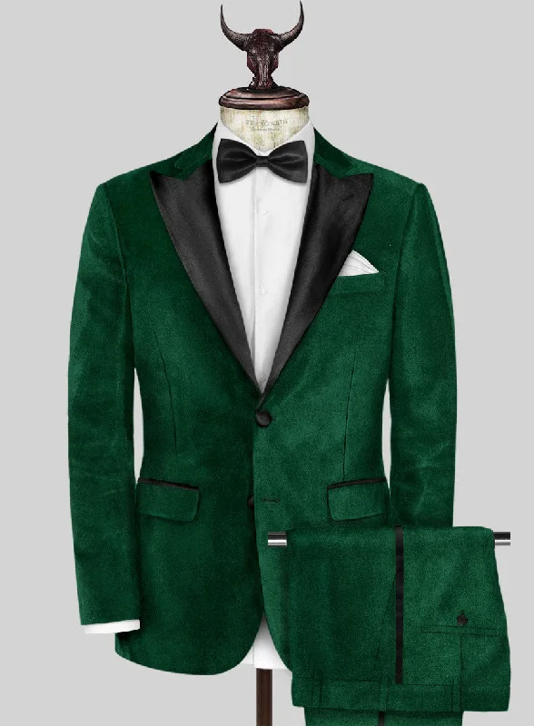 Casual Jackets Emerald Green Velvet Tuxedo Suit