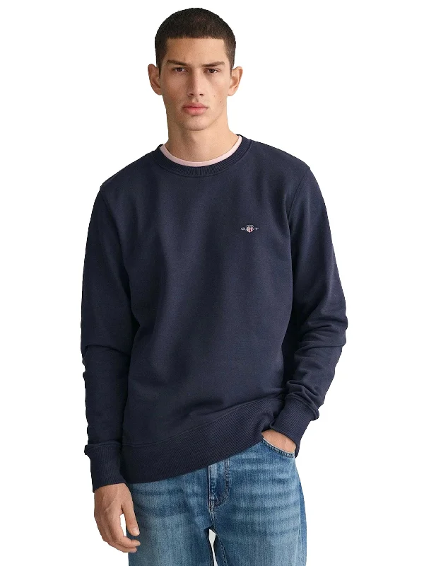 Business Shirts Gant | Mens Shield Crew Neck Sweatshirt