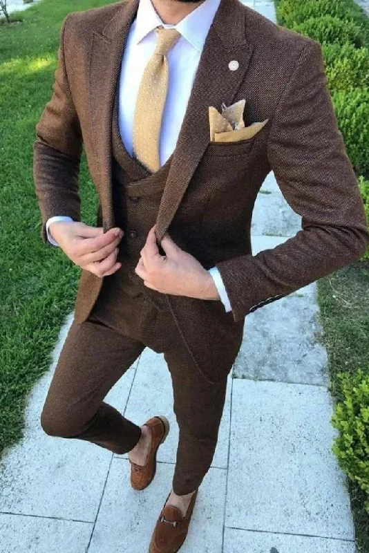 Graphic Sweatshirts Men tweed brown suit, tweed wedding Suit, 3 Piece suit, wedding suits, Men Dinner suits, Groom men winter Suits, Men slim fit suits