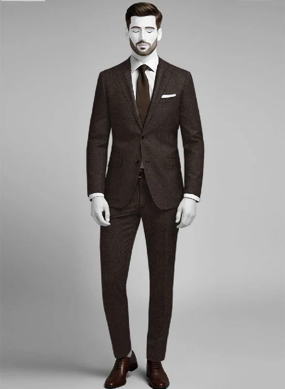 Formal Jackets Napolean Dark Brown Wool Suit