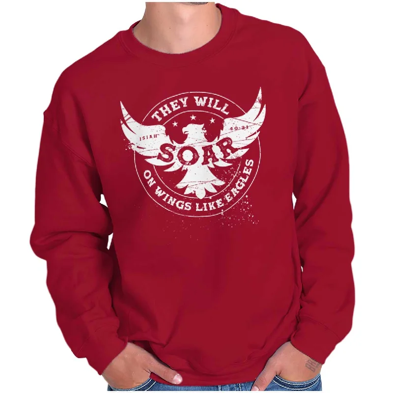 Funky Prints On Eagles Wings Crewneck Sweatshirt