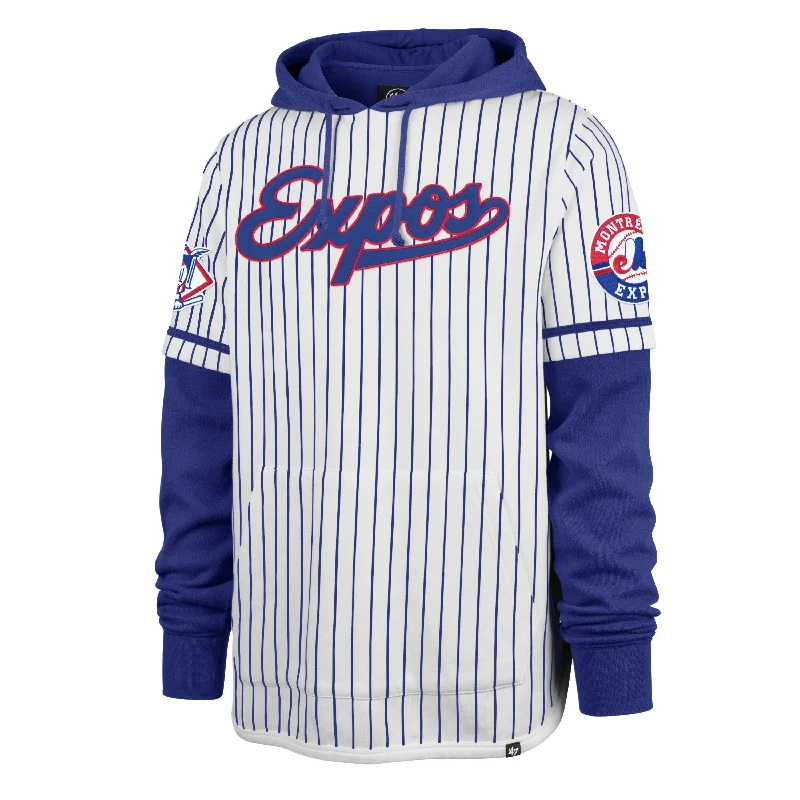 Modern Denim MONTREAL EXPOS COOPERSTOWN PINSTRIPE DOUBLE HEADER '47 SHORTSTOP PULLOVER HOOD