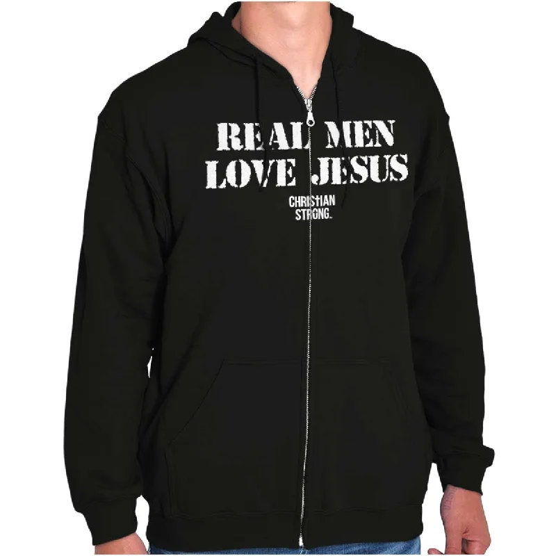 Tailored Trousers Real Men Love Jesus Zip Hoodie