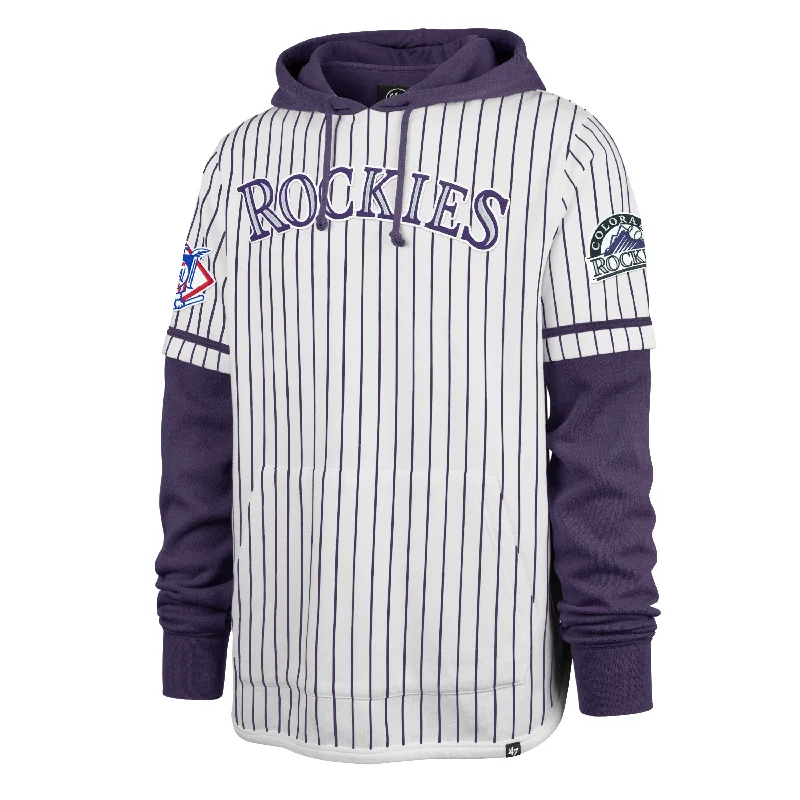 Sporty Sneakers COLORADO ROCKIES COOPERSTOWN PINSTRIPE DOUBLE HEADER '47 SHORTSTOP PULLOVER HOOD