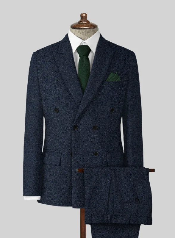 Funky Socks Showman Blue Herringbone Tweed Suit