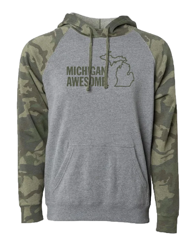 Casual Shirts Michigan Awesome Camo Hoodie