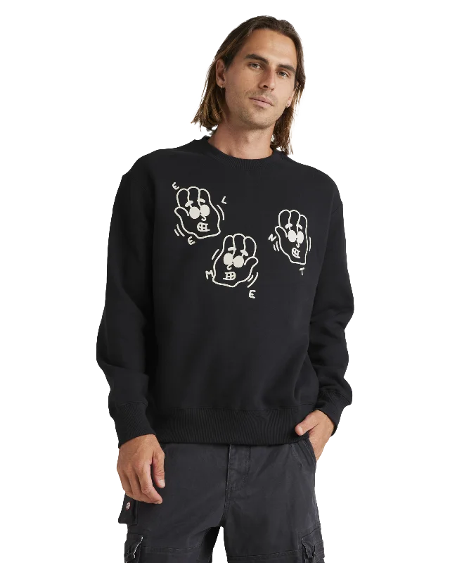 Monochrome Style LCTXE Say Hi Sweatshirt in Flint Black