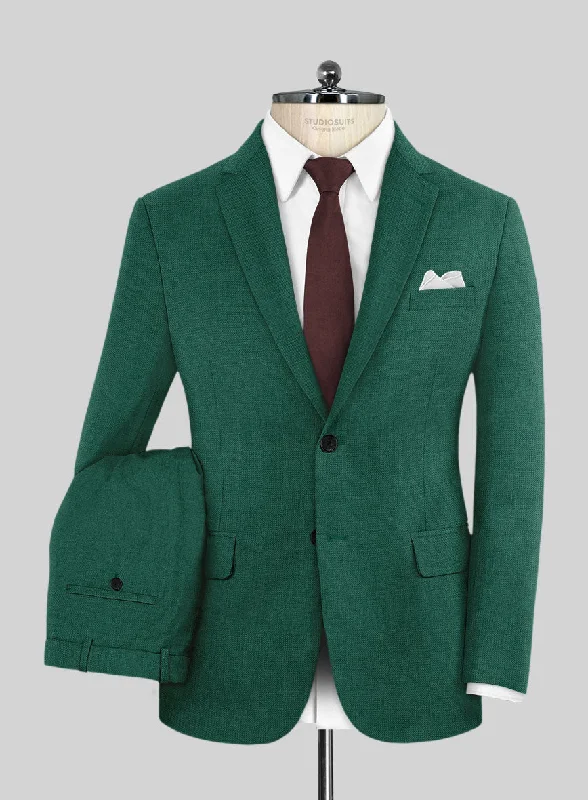 Luxury Suits Scabal Oslo Green Wool Suit