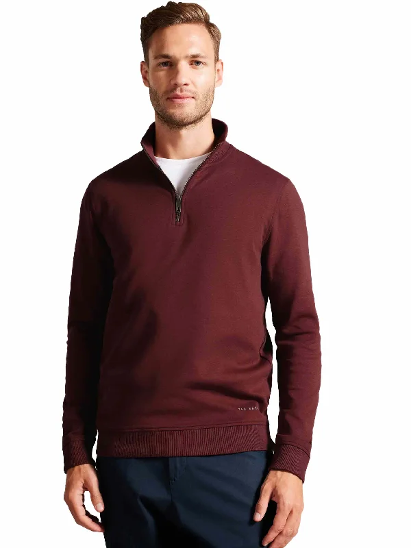 Casual Footwear Ted Baker | Mens Half Zip Funnel Neck Sweat - Antram