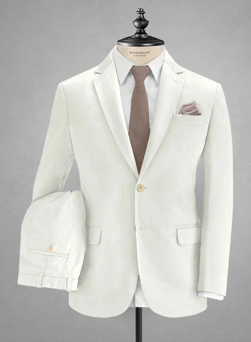 Casual Suits Caccioppoli Cotton Gabardine Off White Suit