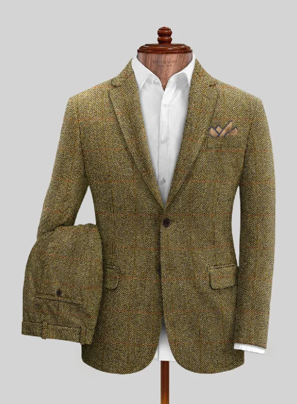 Business Shirts Harris Tweed Country Brown Check Suit