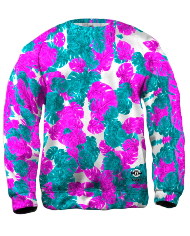 Utility Jackets Tropical Leaves Pink Foliage Pattern