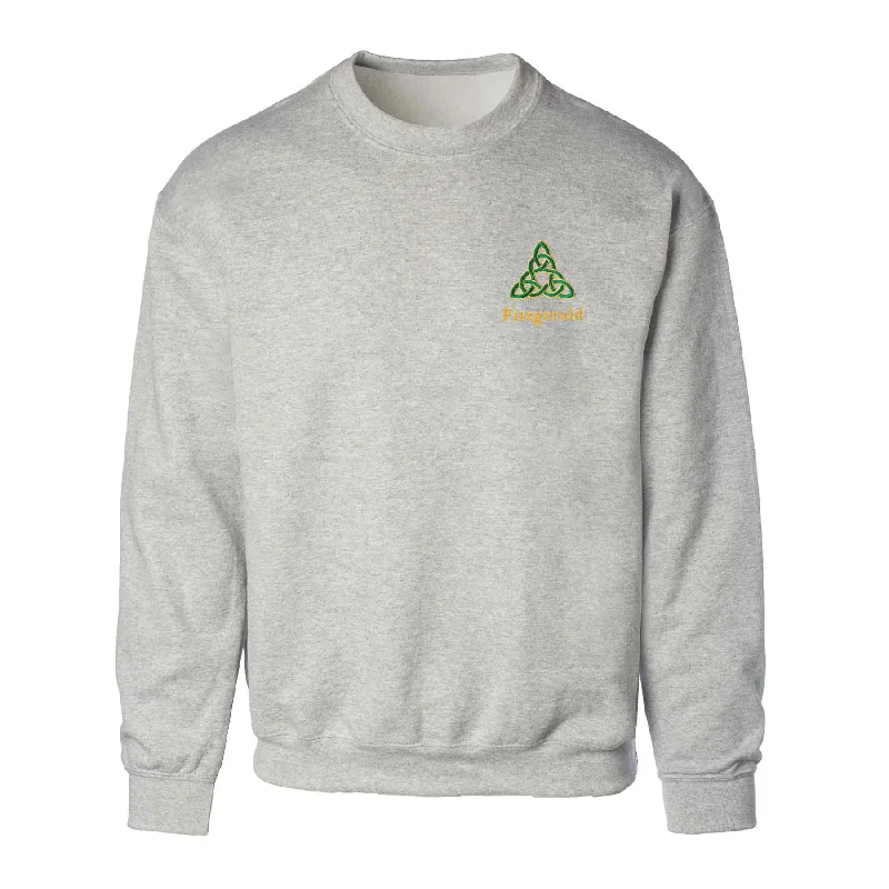 Casual Suits Celtic Triangle Knot Embroidered Personalized Sweatshirt- Gray