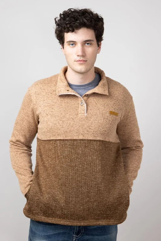 Slim Fit Suits Simply Southern Quarter Snap Pullover for Men in Sand | PP-0224-MN-PULL-QTRSNP-SAND