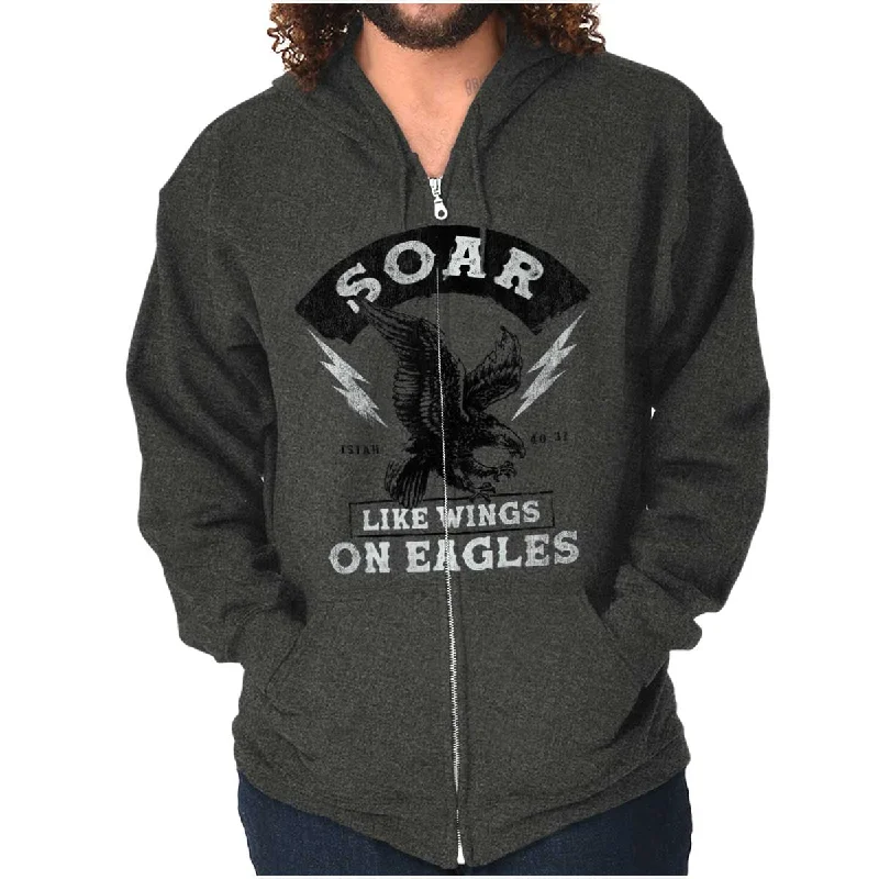 Designer Outerwear Soar Like Eagles Zip Hoodie