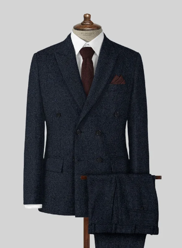 Tailored Trousers Playman Blue Denim Tweed Suit