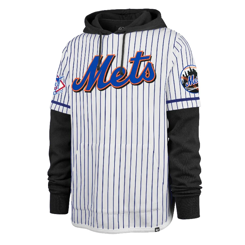 Cargo Pants NEW YORK METS COOPERSTOWN PINSTRIPE DOUBLE HEADER '47 SHORTSTOP PULLOVER HOOD