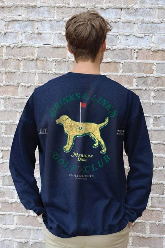 Street Boots Simply Southern Golf Club Crewneck Sweatshirt for Men in Slate | MN-CREW-LINKS-SLATE