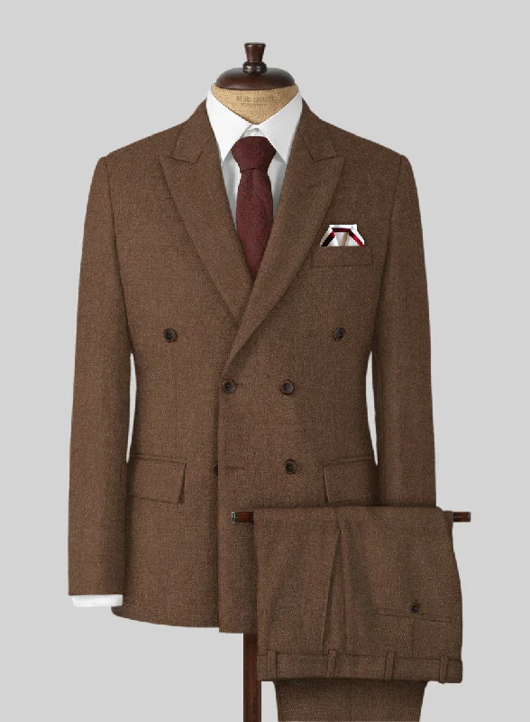 Monochrome Style Naples Espresso Brown Tweed Suit