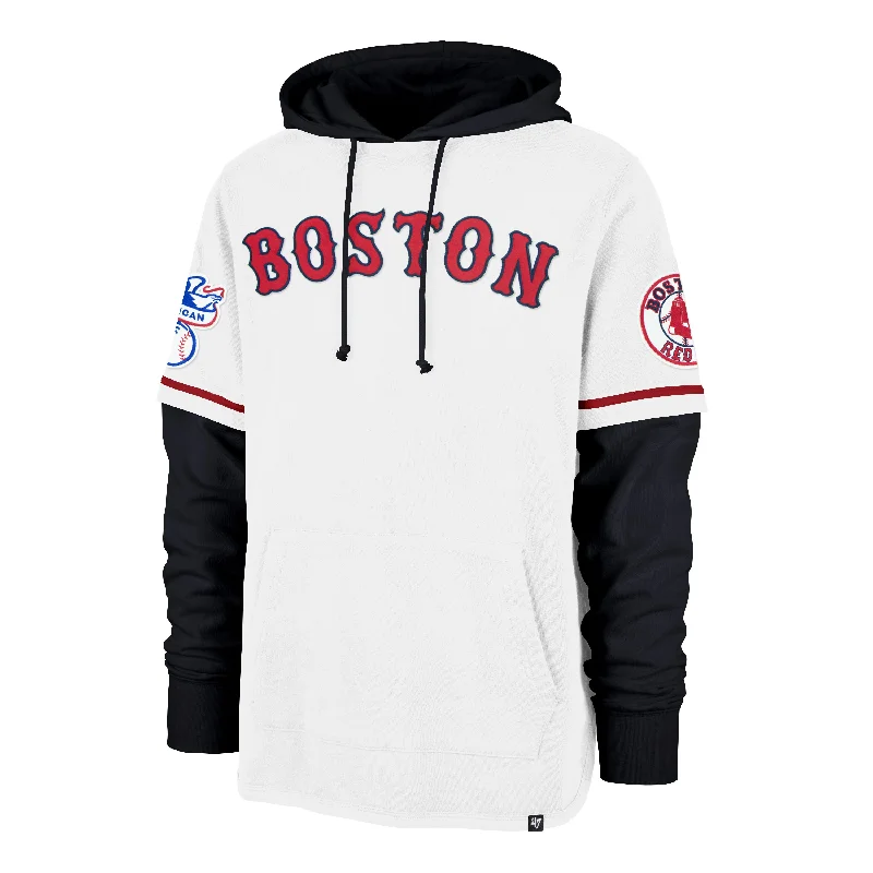 Warm Cardigans BOSTON RED SOX COOPERSTOWN TRIFECTA '47 SHORTSTOP PULLOVER HOOD