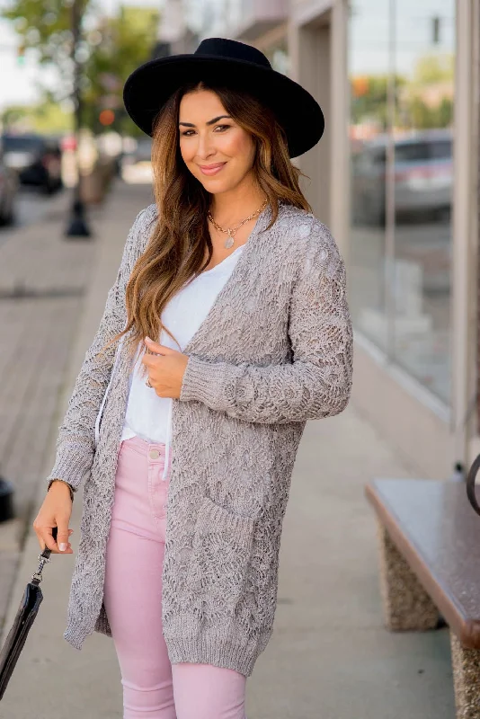 Diamond Knit Tunic Cardigan