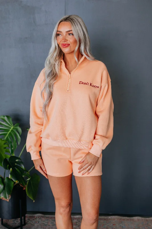 Don't Know Don't Care Pullover - Apricot