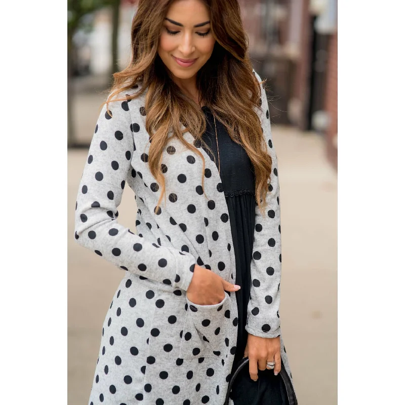 Polka Dot Tunic Cardigan