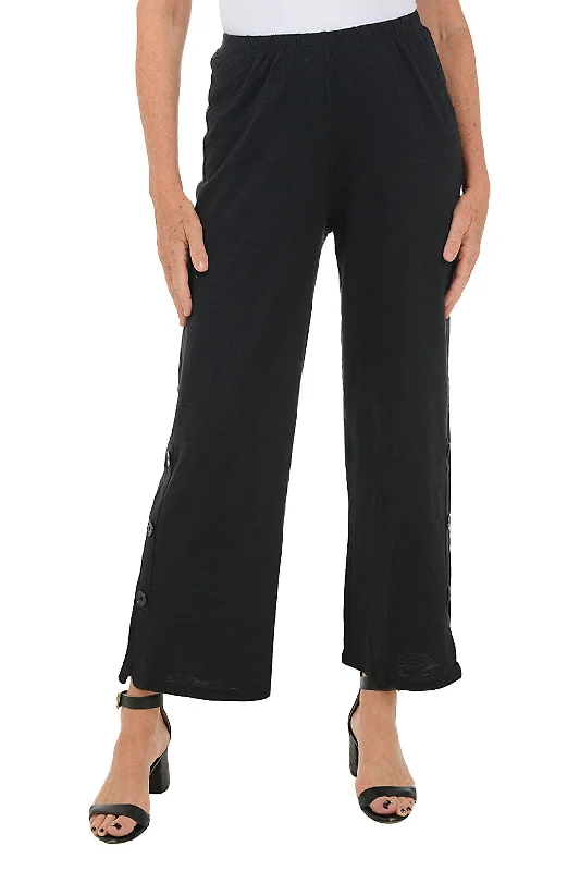 Slub-Knit Triple Button Flood Pant