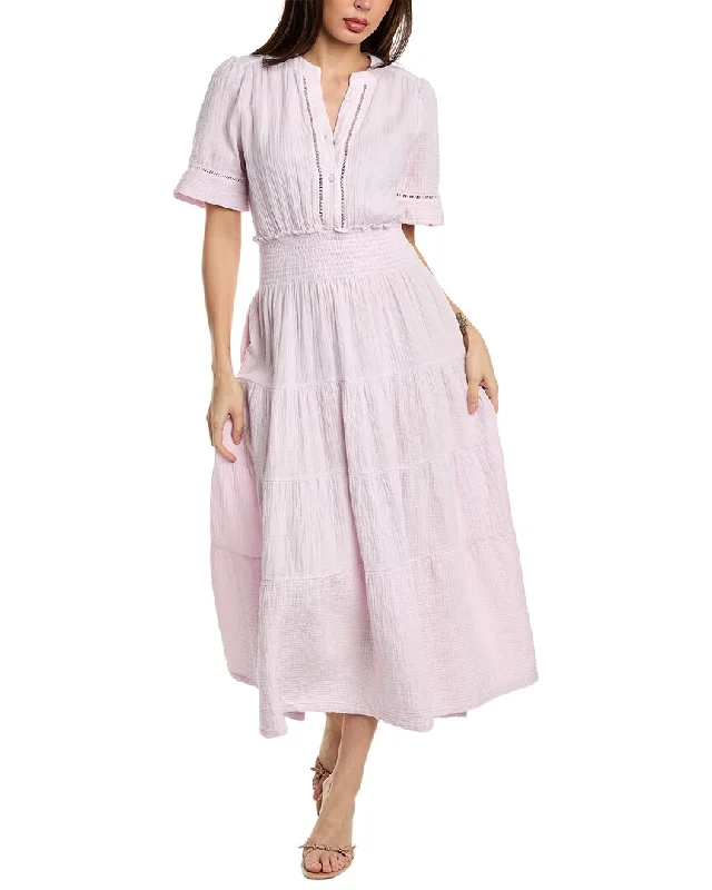 Leisure And Entertainment Design History Tiered Gauze Maxi Dress