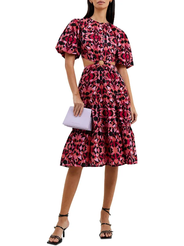 Sports Jacket Felicity Womens Cut-Out Printed Midi Dress