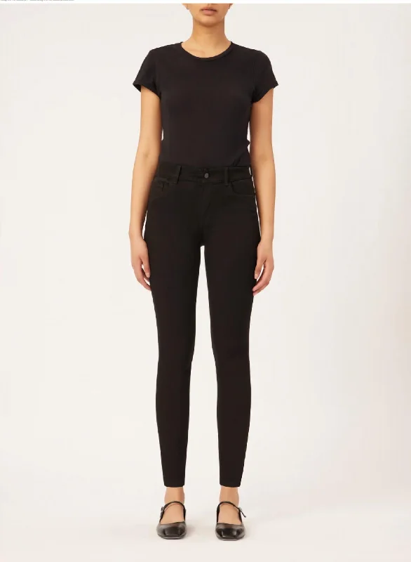 Florence Skinny Mid Rise Instasculpt Ankle Jeans In Black