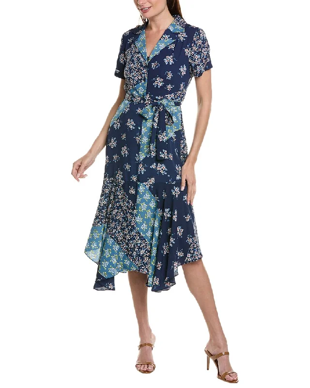 Street Fashion Style Nanette Nanette Lepore Printed Crepe Chiffon Shirtdress